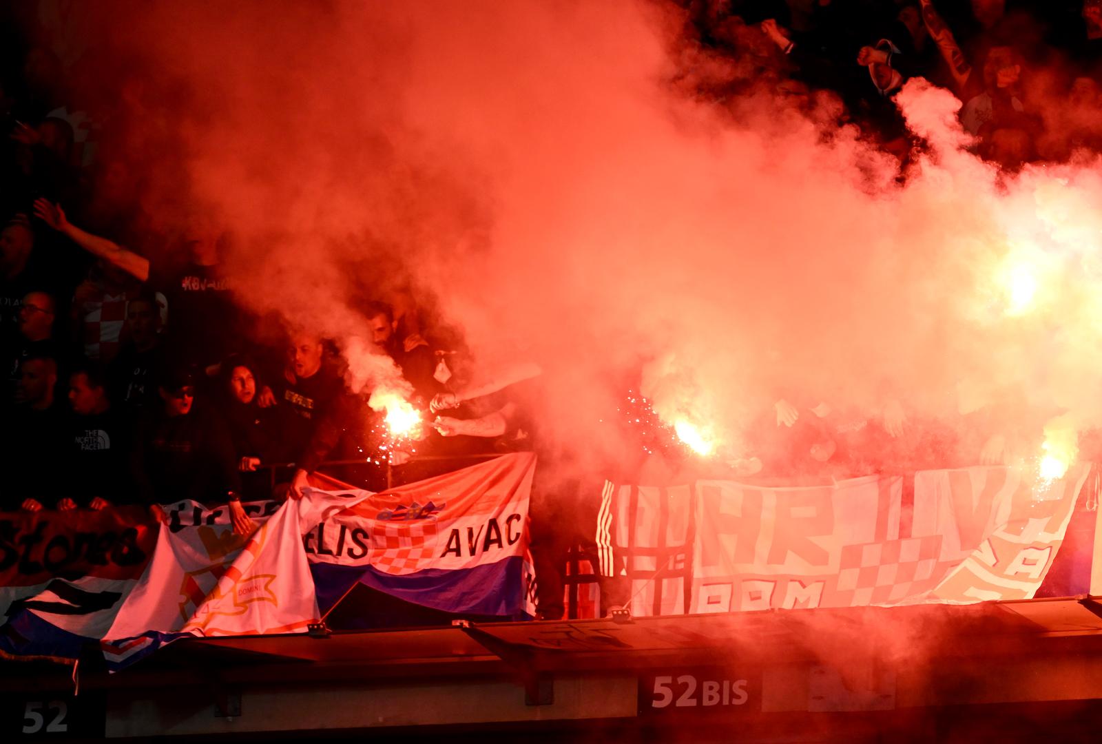 23.03.2025., Pariz, Francuska - UEFA Liga nacija, cetvrtfinale, druga utakmica, Francuska - Hrvatska. Navijaci na tribinama.  Photo: Icon Sport/PIXSELL