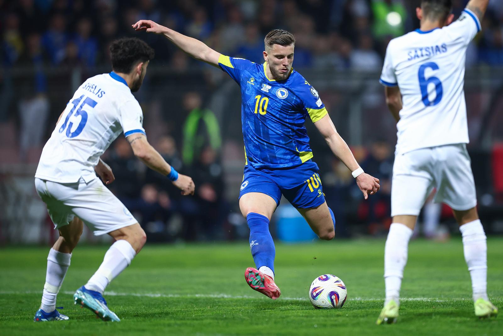24.03.2025., stadion Bilino Polje, Zenica, Bosna i Hercegovina - Kvalifikacije za FIFA Svjetsko prvesntvo 2026., skupina H, 2. kolo, Bosna i Hercegovina - Cipar. Photo: Armin Durgut/PIXSELL