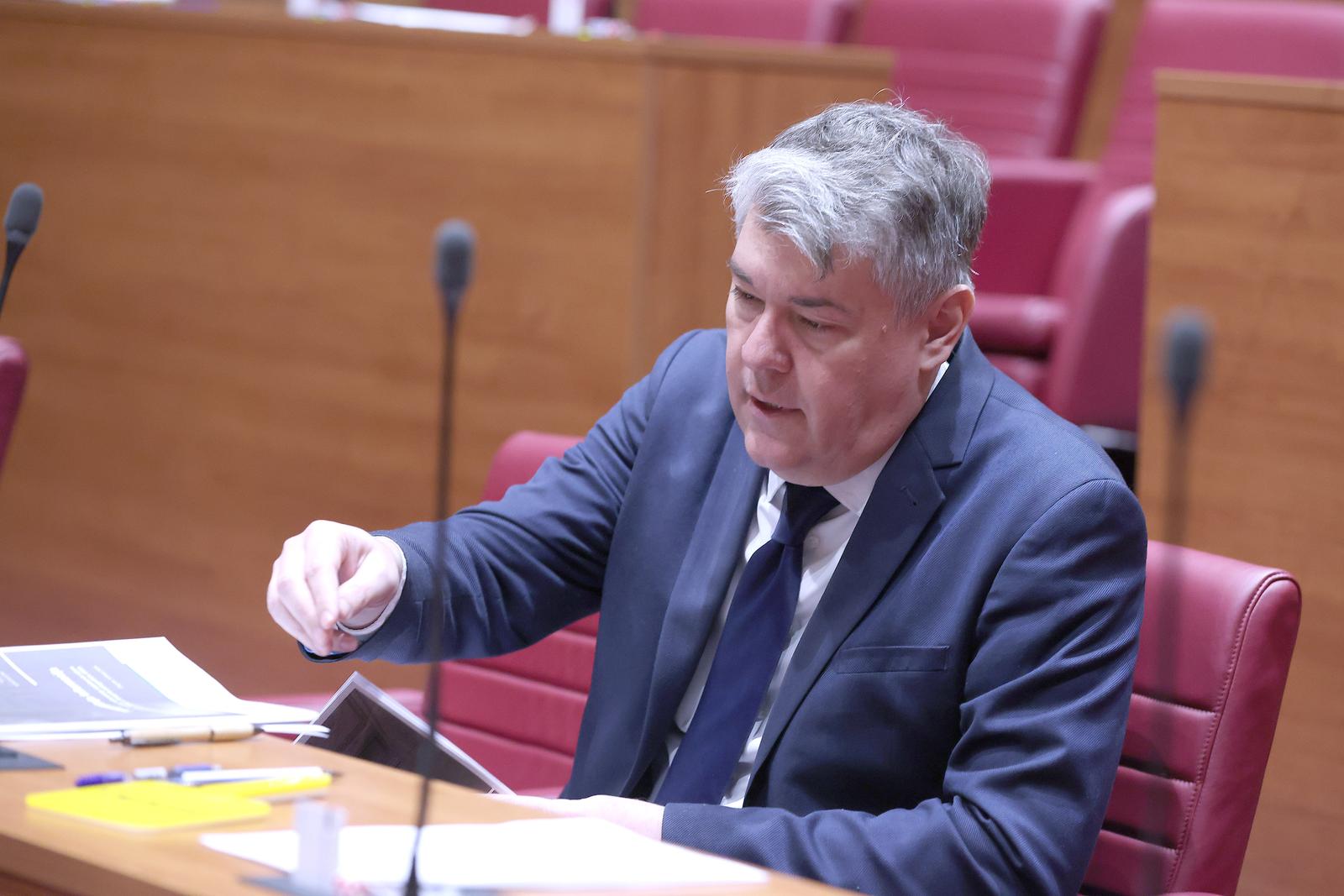 27.03.2025., Zagreb - 5. sjednica Hrvatskoga sabora nastavljena je raspravom o Izvjescu Polugodisnjoj informaciji o financijskom stanju, stupnju ostvarenja stabilnosti cijena i provedbi monetarne politike u drugom polugodistu 2023. godine. Photo: Patrik Macek/PIXSELL