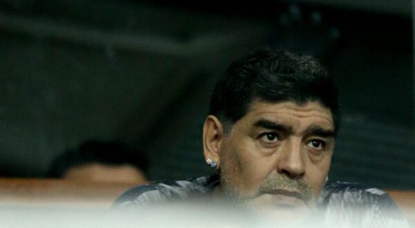27.11.2016., Arena Zagreb, Zagreb - Finale Davis kupa, Hrvatska - Argentina, Marin Cilic - Juan Martin Del Potro. Diego Maradona."n Photo: Igor Kralj/PIXSELL