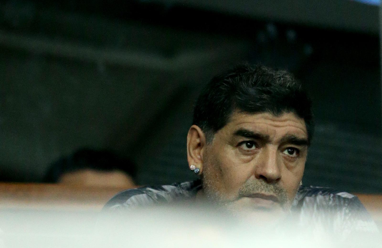27.11.2016., Arena Zagreb, Zagreb - Finale Davis kupa, Hrvatska - Argentina, Marin Cilic - Juan Martin Del Potro. Diego Maradona."n Photo: Igor Kralj/PIXSELL