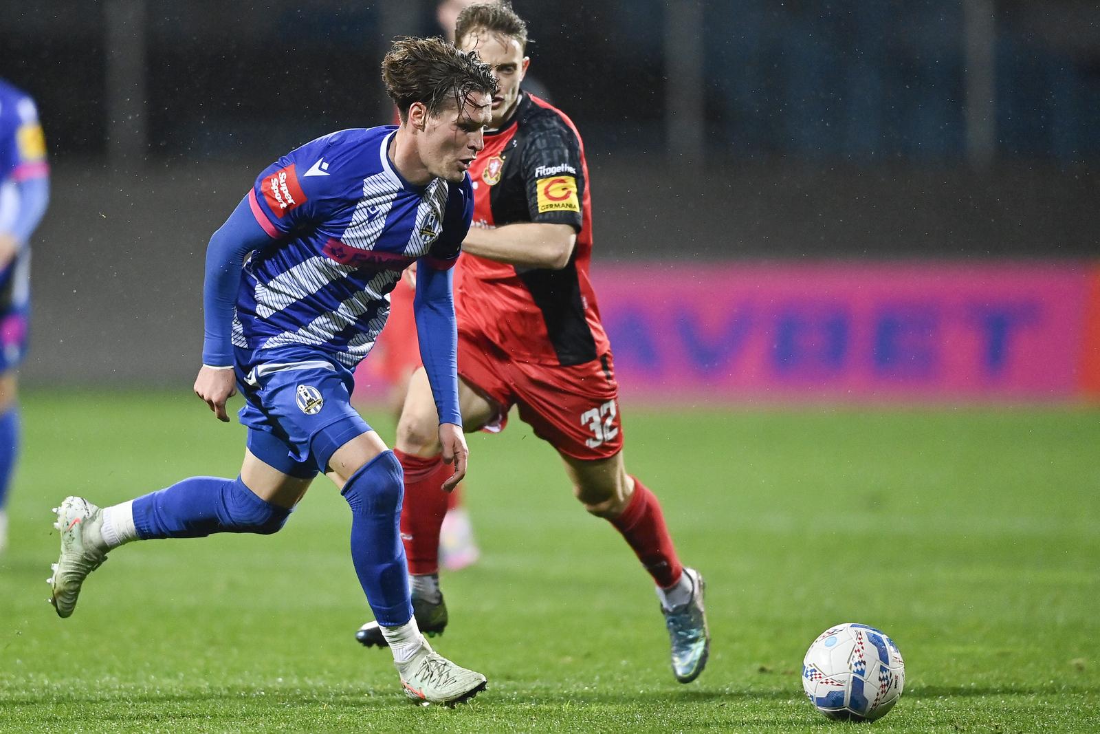 28.03.2025., Zagreb, stadion u Kranjcevicevoj - SuperSport Hrvatska nogometna liga, 27. kolo, NK Lokomotiva - HNK Gorica. Robert Mudrazija, Tibor Halilovic Photo: Igor Soban/PIXSELL