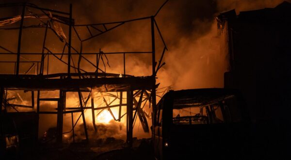 Ukrainian firefighters work to extinguish a fire following an overnight Russian drone strike in Kharkiv on November 3, 2023. Russia launched a massive drone attack early on Friday, hitting critical infrastructure in the west and south of Ukraine and destroying private houses and commercial buildings in Kharkiv, Ukraine's second largest city, officials said. The air force said it shot down 24 "Shahed" drones out of 40 launched by Russia, the biggest drone attack in weeks to target Kharkiv in the northeast, Odesa and Kherson in the south and the region of Lviv on Ukraine's border with Poland in the west. Photo by Yehven Titov/ABACAPRESS.COM Photo: Titov Yehven/ABACA/ABACA