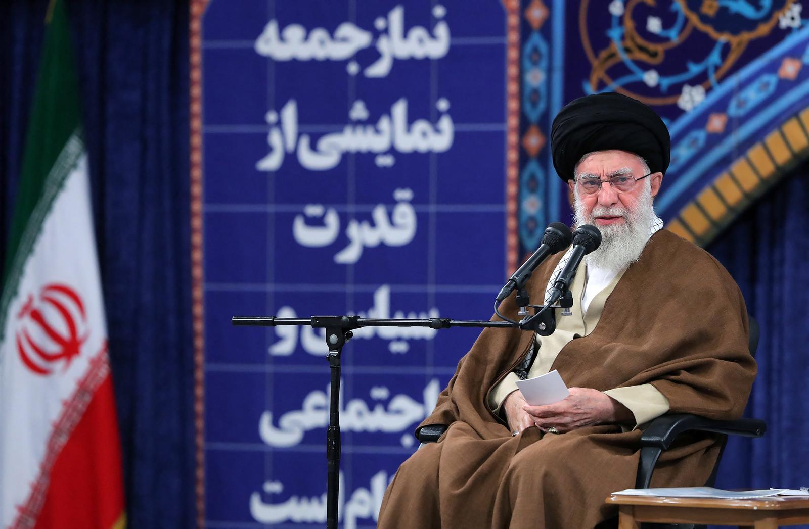 Iran's Supreme Leader Ayatollah Ali Khamenei, has hailed the Yemenis’ anti-Israel naval operations in the Red Sea, saying they did a “great job” in defiance of US threats. addressing Iranian clerics from across the country during a meeting. Tehran, Iran, January 16, 2024. Photo by SalamPix/ABACAPRESS.COM Photo: SalamPix/ABACA/ABACA