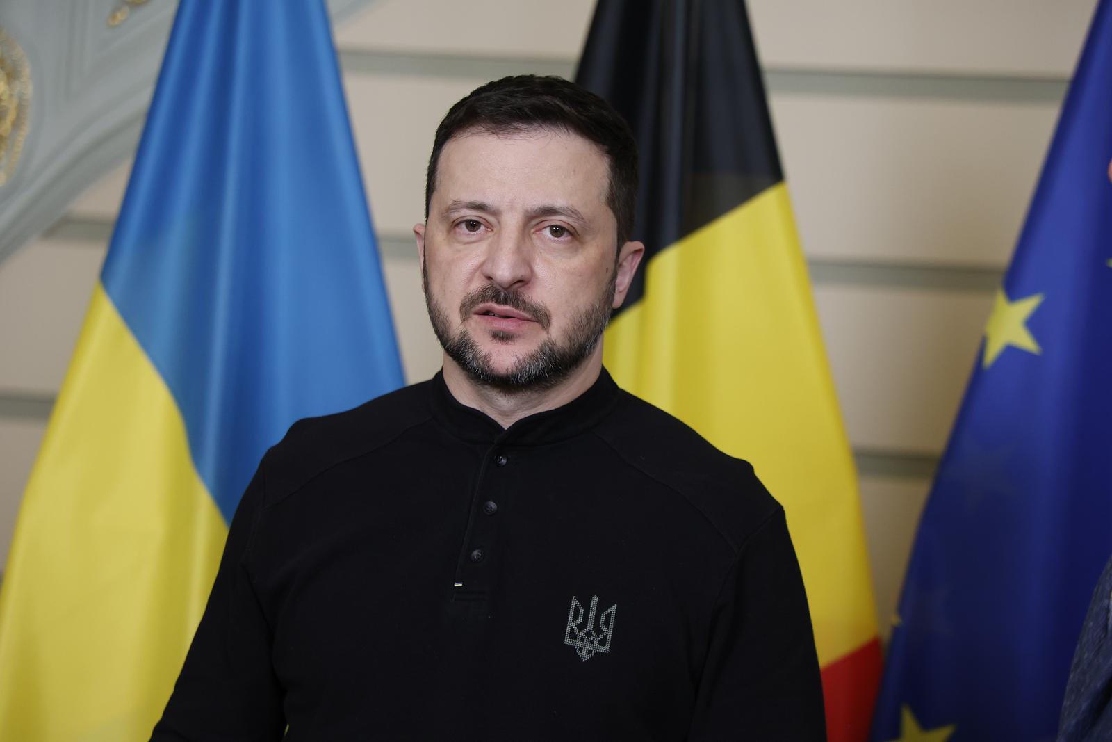 Ukraine president Volodymyr Zelensky pictured during a meeting between the King and Ukrainian President, Thursday 06 March 2025, in Brussels. An exceptional European Council was held this Thursday in Brussels to discuss European support for Ukraine. This morning, the Ukrainian president met with Belgian Prime Minister De Wever.
 BELGA PHOTO NICOLAS MAETERLINCK Photo: NICOLAS MAETERLINCK/BELGA
