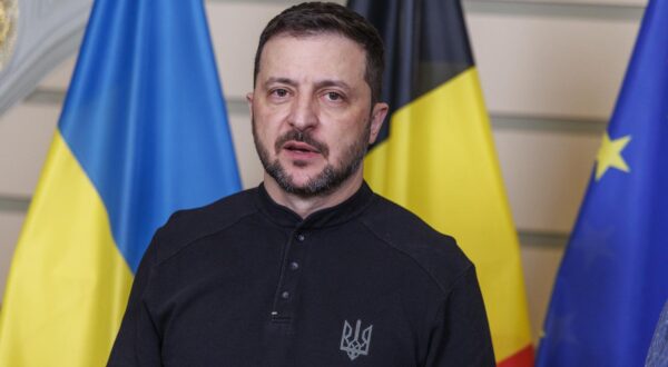 Ukraine president Volodymyr Zelensky pictured during a meeting between Belgian Prime Minister and Ukrainian President, Thursday 06 March 2025, in Brussels. An exceptional European Council is being held this Thursday in Brussels, to discuss European support for Ukraine. Later in the day, the Ukrainian president will be received by the King at the Royal Palace. BELGA PHOTO NICOLAS MAETERLINCK Photo: NICOLAS MAETERLINCK/BELGA