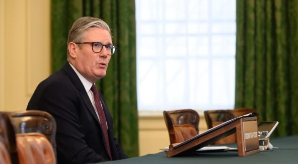 Prime Minister Sir Keir Starmer hosts a video conference call in Downing Street, London, with international leaders to discuss support for Ukraine. Picture date: Saturday March 15, 2025. Photo: Leon Neal/PRESS ASSOCIATION