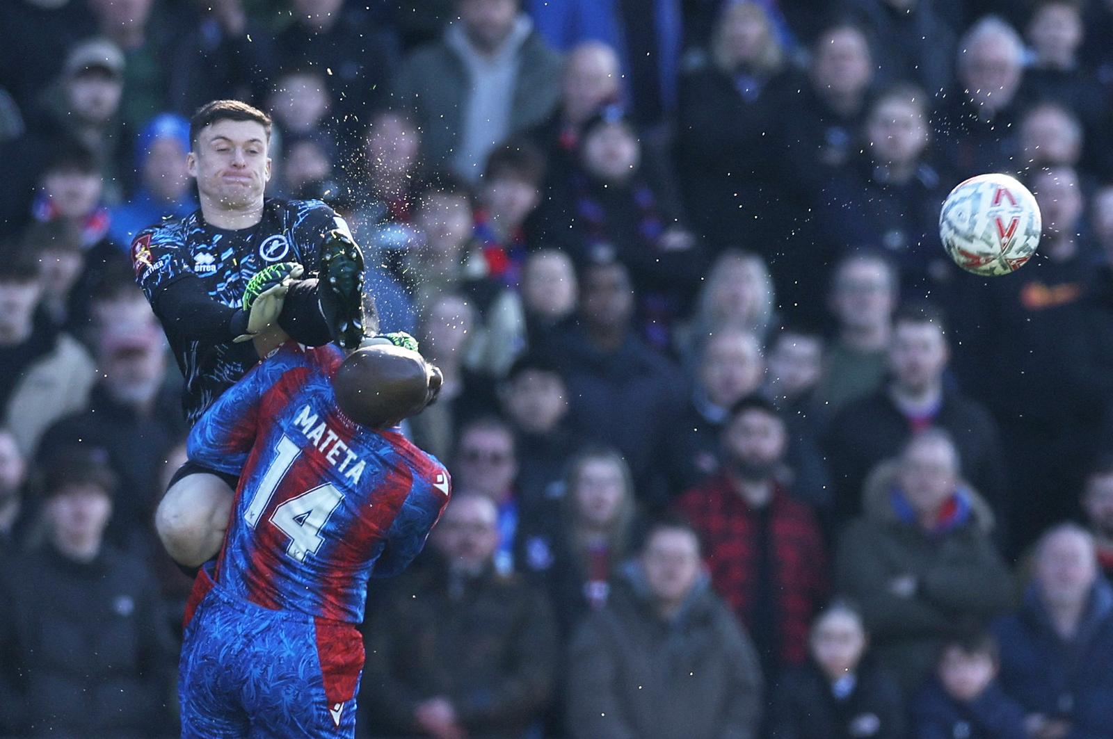 Soccer Football - FA Cup - Fifth Round - Crystal Palace v Millwall - Selhurst Park, London, Britain - March 1, 2025 Millwall's Liam Roberts fouls Crystal Palace's Jean-Philippe Mateta and is later sent off REUTERS/David Klein Photo: David Klein/REUTERS