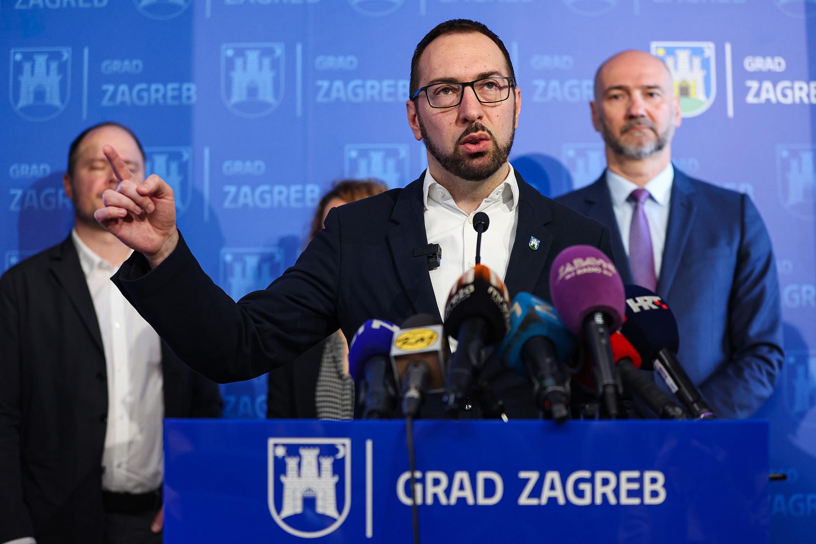 21.03.2025., Zagreb - Na konferenciji za medije u Gradskoj upravi predstavljen je Katalog imovine. gradonacelnik Zagreba Tomislav Tomasevic Photo: Goran Stanzl/PIXSELL