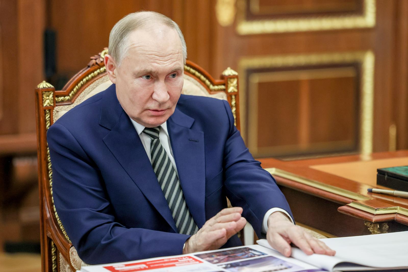 RUSSIA, MOSCOW - MARCH 11, 2025: Russia's President Vladimir Putin looks on during a meeting with Arkhangelsk Region Governor Alexander Tsybulsky at Moscow's Kremlin. Mikhail Metzel/Russian Presidential Press and Information Office/TASS/Sipa USA Photo: Tass/SIPA USA