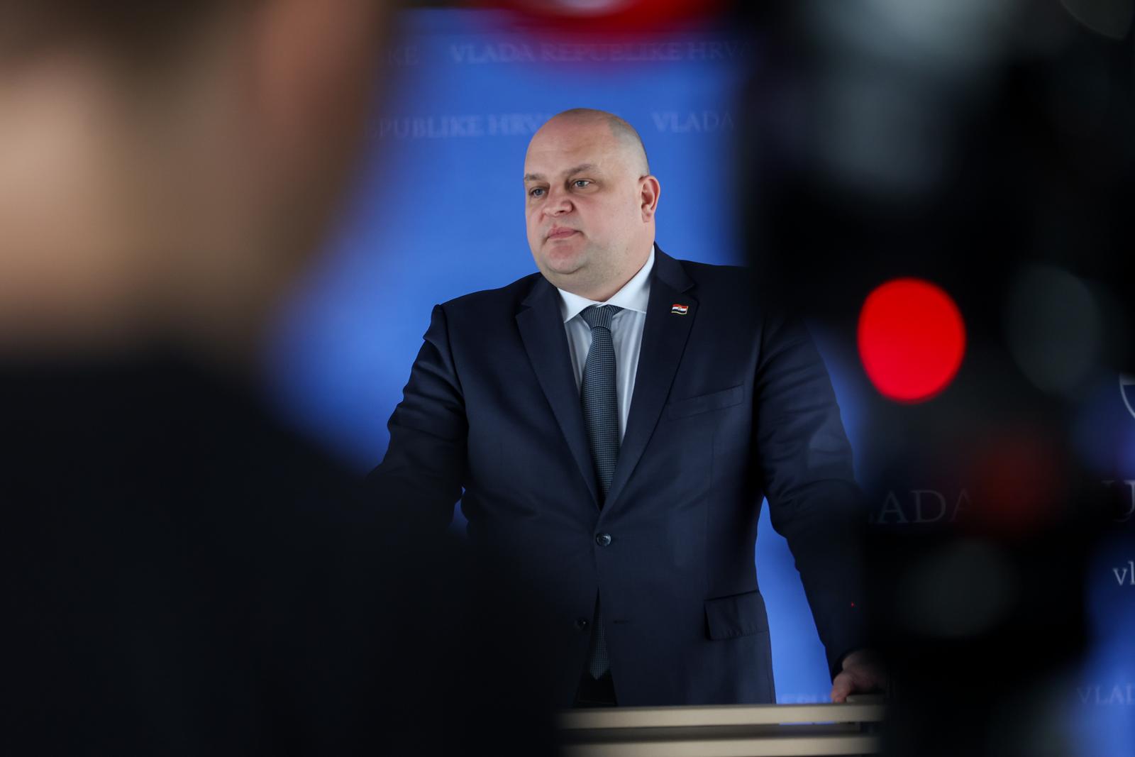 13.02.2025., Zagreb - Odrzana 66. sjednica Vlade u Nacionalnoj i sveucilisnoj knjiznici. Ante Susnjar, Ministar gospodarstva
dao je izjavu za medije nakon sjednice Vlade. Photo: Igor Kralj/PIXSELL