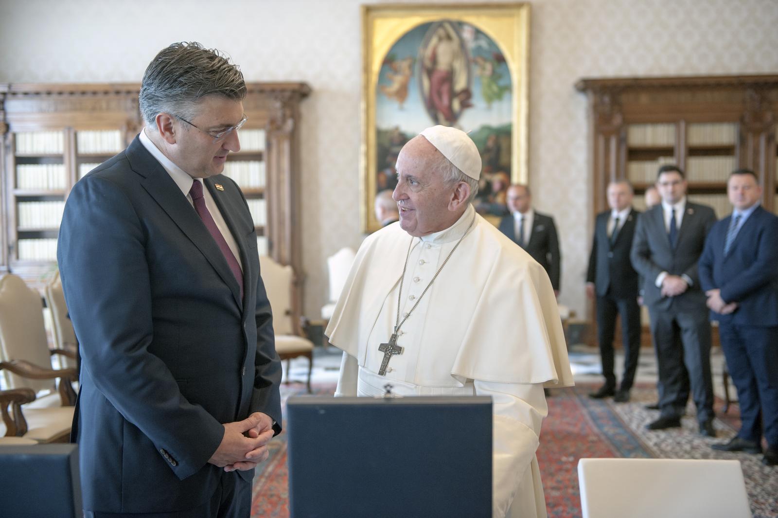 NO FRANCE - NO SWITZERLAND: fABRUARY 06,2020 POPE FRANCIS meets the Prime Minister of Croatia ANDREJ PLENKOVIS in the private library at the Vatican /IPA/PIXSELL