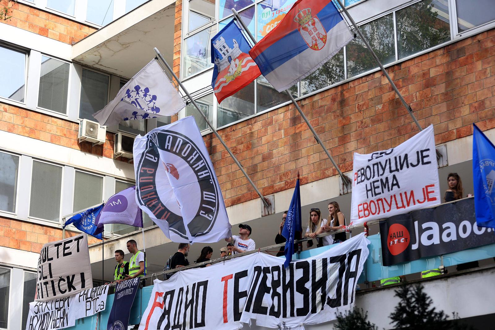 16.04.2025 BelgradeSerbia Politics/ Life /Protest Third day of blockade of radio tv of Serbia/ RTS by students and citizens. Due to non-objective reporting Photo: IMAGO/Aleksandar Djorovic/IMAGOSTOCK&PEOPLE