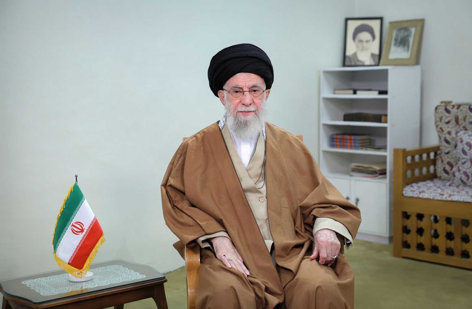 epa11975571 A handout picture made available by the Iranian supreme leader’s office shows Ayatollah Ali Khamenei delivering the Persian New Year (Nowruz) address to the nation in Tehran, Iran, 20 March 2025.  EPA/Iranian supreme leader's office HANDOUT HANDOUT EDITORIAL USE ONLY/NO SALES