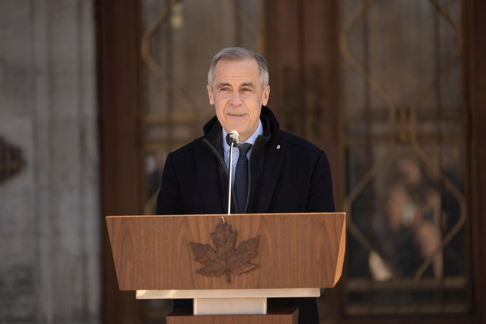 epa11983732 Canada's Prime Minister, Mark Carney, speaks during a press conference after meeting with Governor-General Mary Simon to call for the dissolution of the Parliament of Canada and trigger federal elections in Ottawa, Canada, 23 March 2025. Carney recently took over as Canada's Prime Minister from Justin Trudeau, and federal elections are expected to be held in late April or early May.  EPA/KAMARA MOROZUK