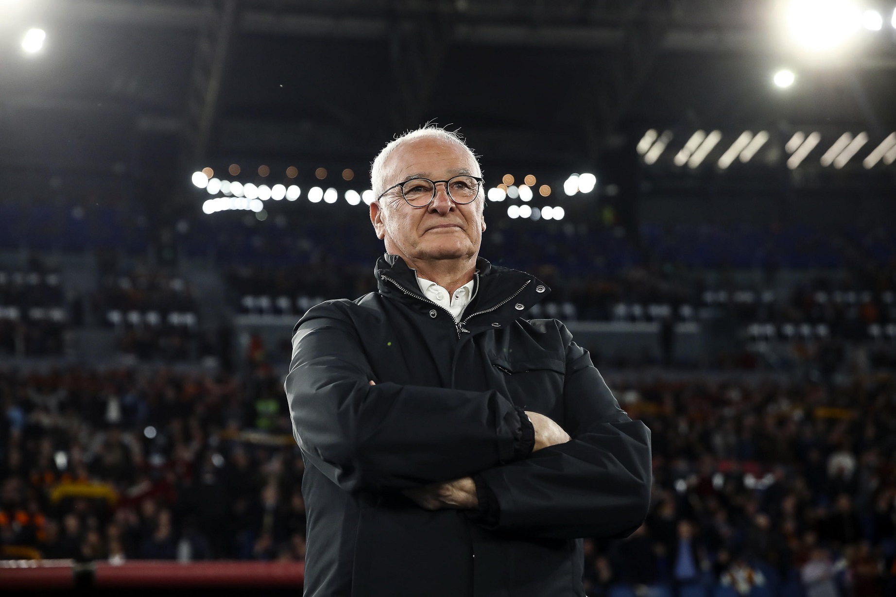 epa12014642 Roma's coach Claudio Ranieri reacts during the Italian Serie A soccer match AS Roma vs Juventus FC at Olimpico stadium in Rome, Italy, 06 April 2025.  EPA/ANGELO CARCONI