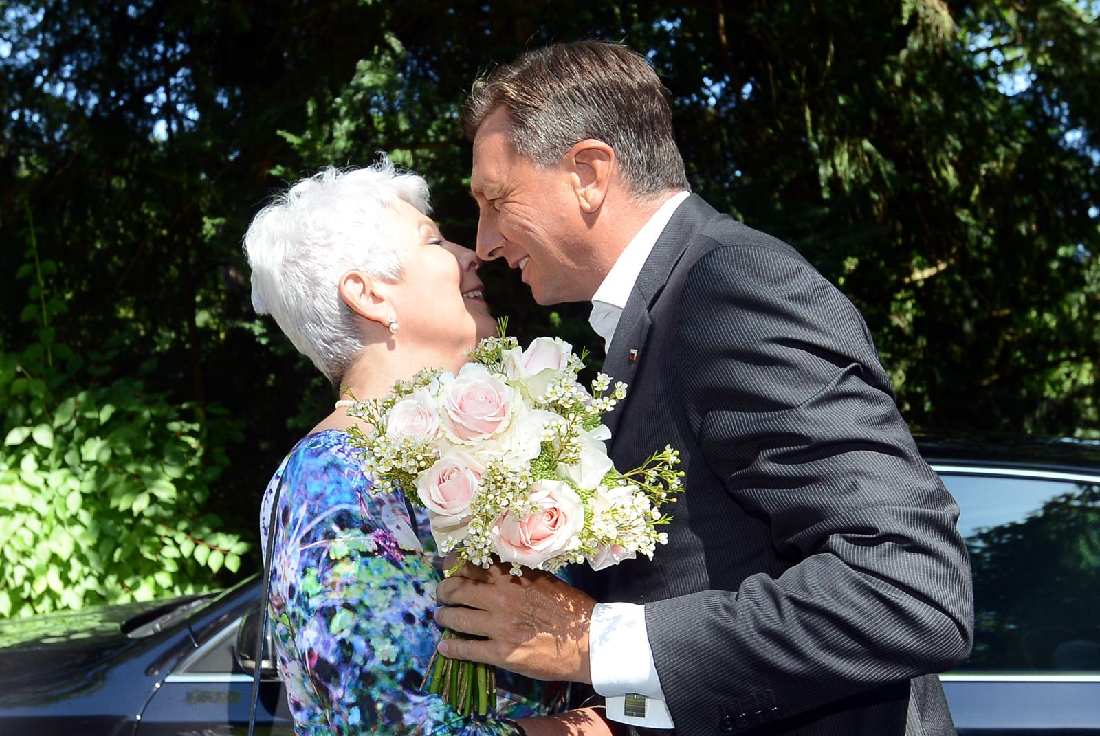 31.07.2013., dvorac Trakoscan, Krapina -  Povodom godisnjice prvog sastanka u dvorcu Trakoscan susreli su se bivsa premijerka Hrvatske Jadranka Kosor i predsjednik Slovenije Borut PahorrPhoto: Marko Jurinec/PIXSELL