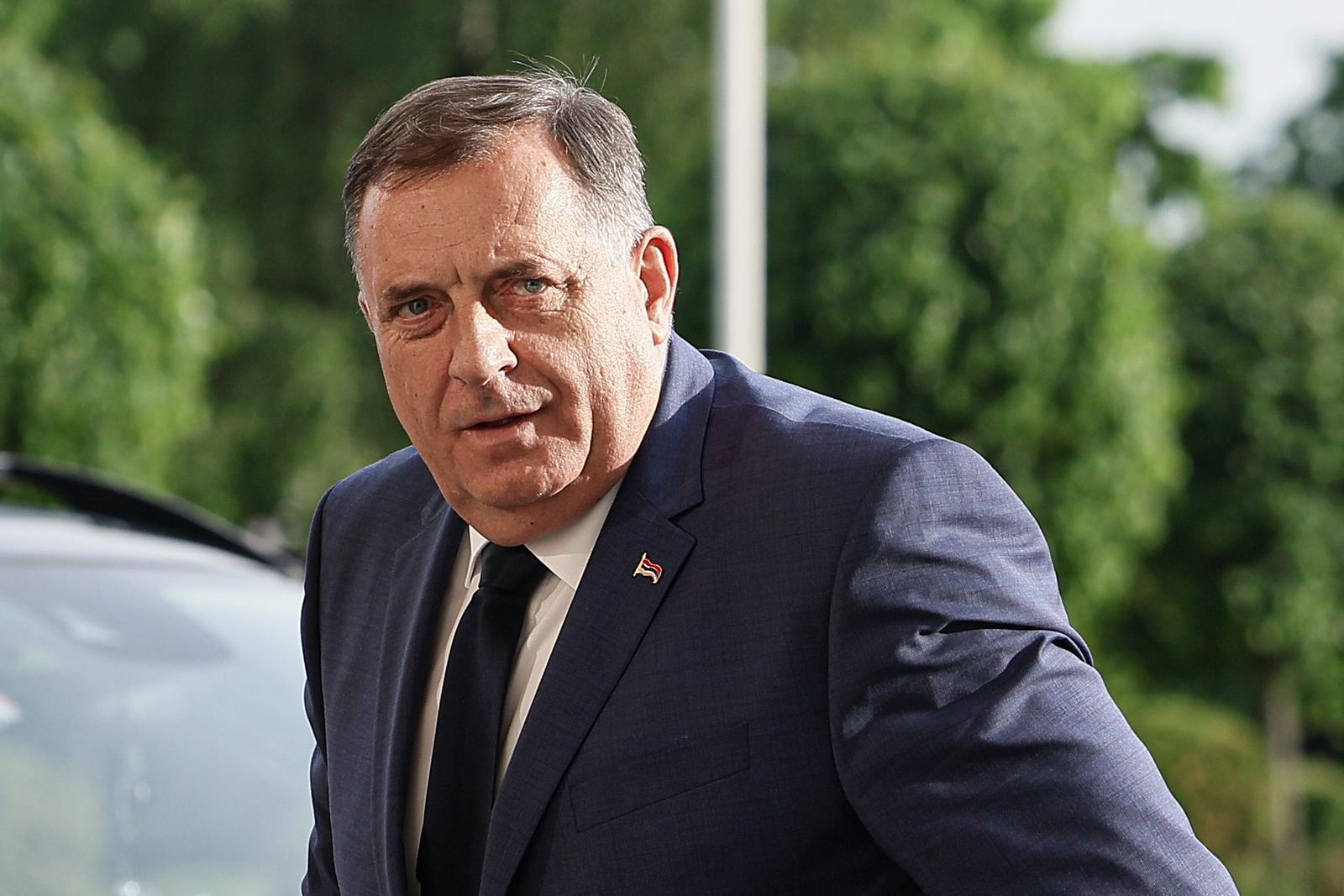 RUSSIA, ST PETERSBURG - JUNE 6, 2024: Republika Srpska President Milorad Dodik arrives for a meeting with Russia's President Putin at the Constantine Palace on the sidelines of the 2024 St Petersburg International Economic Forum. Vladimir Smirnov/POOL/TASS/Sipa USA Photo: Tass/SIPA USA