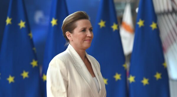 Mette Frederiksen PM Denmark arriving to Consilium building in Brussels, Belgium on March 20, 2025. EU leaders are meeting in Brussels to discuss Ukraine and the next steps on defence. The next multiannual financial framework, budget, migration, the latest developments in the Middle East on the agenda.  (Photo by Aleksy Witwicki/Sipa USA) Photo: Aleksy Witwicki/SIPA USA