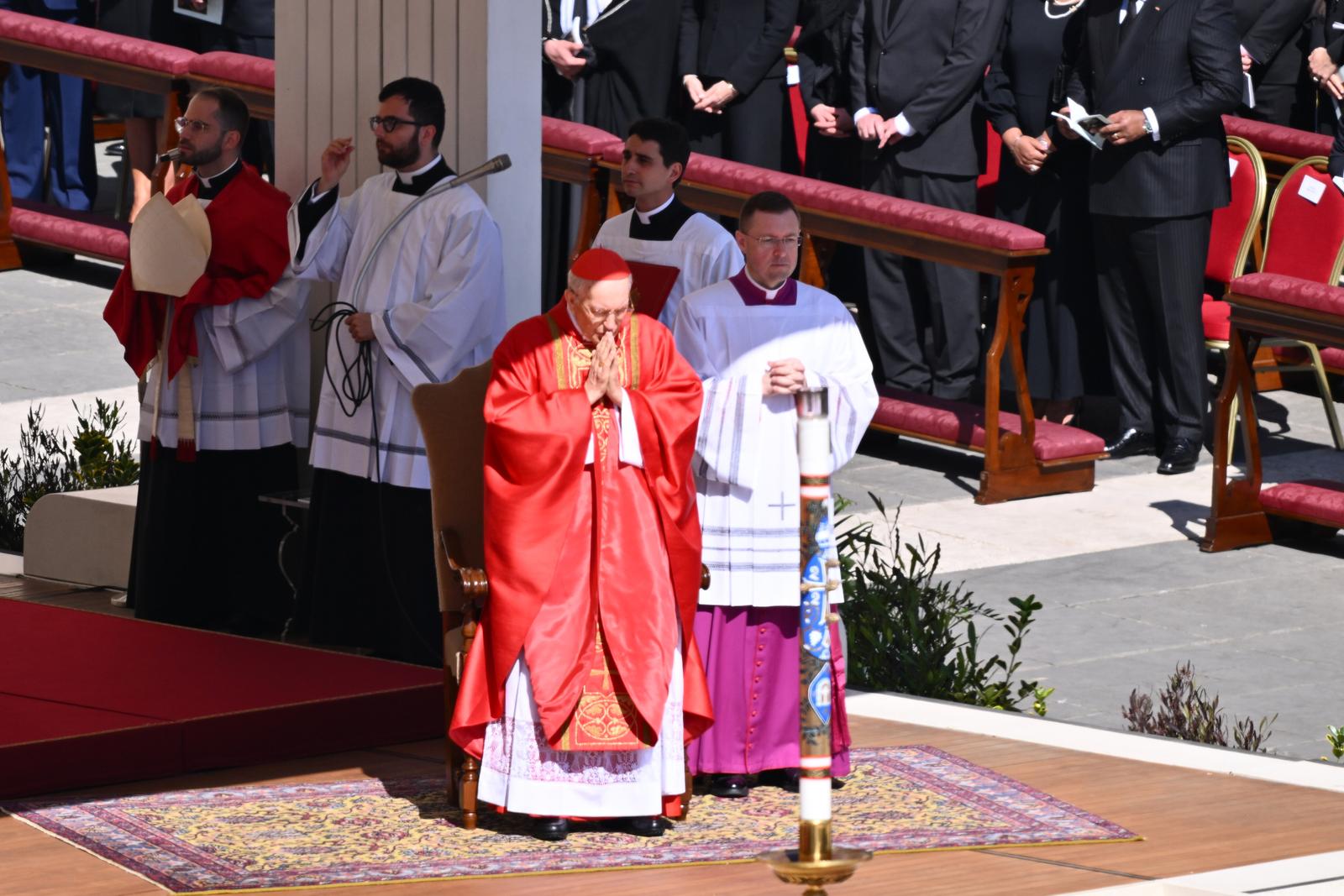 Funeral Mass of the Holy Father Pope Francis on April 26, 2025 in Vatican City, State of Vatican. In the photo Cardinal Giovanni Battista Re (Photo by Domenico Cippitelli/LiveMedia / ipa-agency.net/IPA/Sipa USA) Photo: IPA/SIPA USA