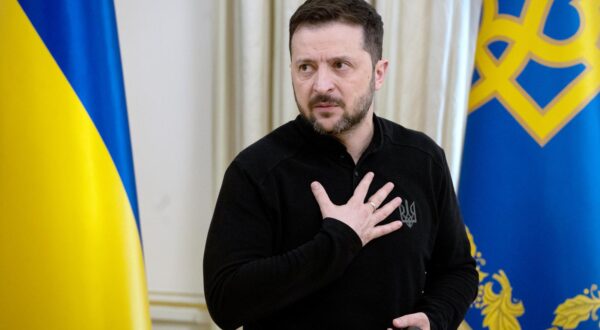 President of Ukraine Volodymyr Zelenskyy speaks during a briefing, Kyiv, Ukraine, on March 28, 2025 (Photo by Danylo Antoniuk/Ukrinform) (Photo by Ukrinform/Ukrinform/Sipa USA) Photo: UKRINFORM/SIPA USA