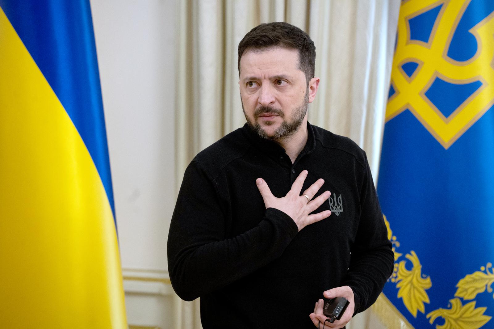 President of Ukraine Volodymyr Zelenskyy speaks during a briefing, Kyiv, Ukraine, on March 28, 2025 (Photo by Danylo Antoniuk/Ukrinform) (Photo by Ukrinform/Ukrinform/Sipa USA) Photo: UKRINFORM/SIPA USA