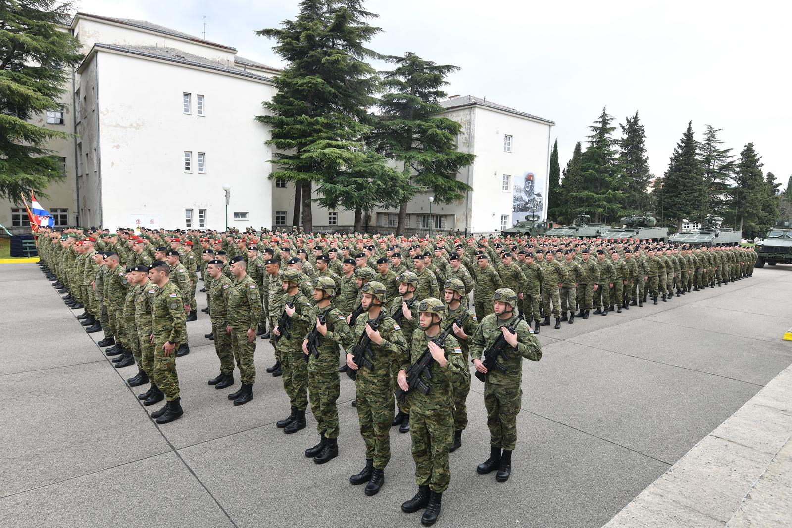 01.04.2025., Knin - Obiljezavanje 18. obljetnice ustrojavanja Gardijske mehanizirane brigade u vojarni 4. gardijske brigade Pauci. Photo: Hrvoje Jelavic/PIXSELL