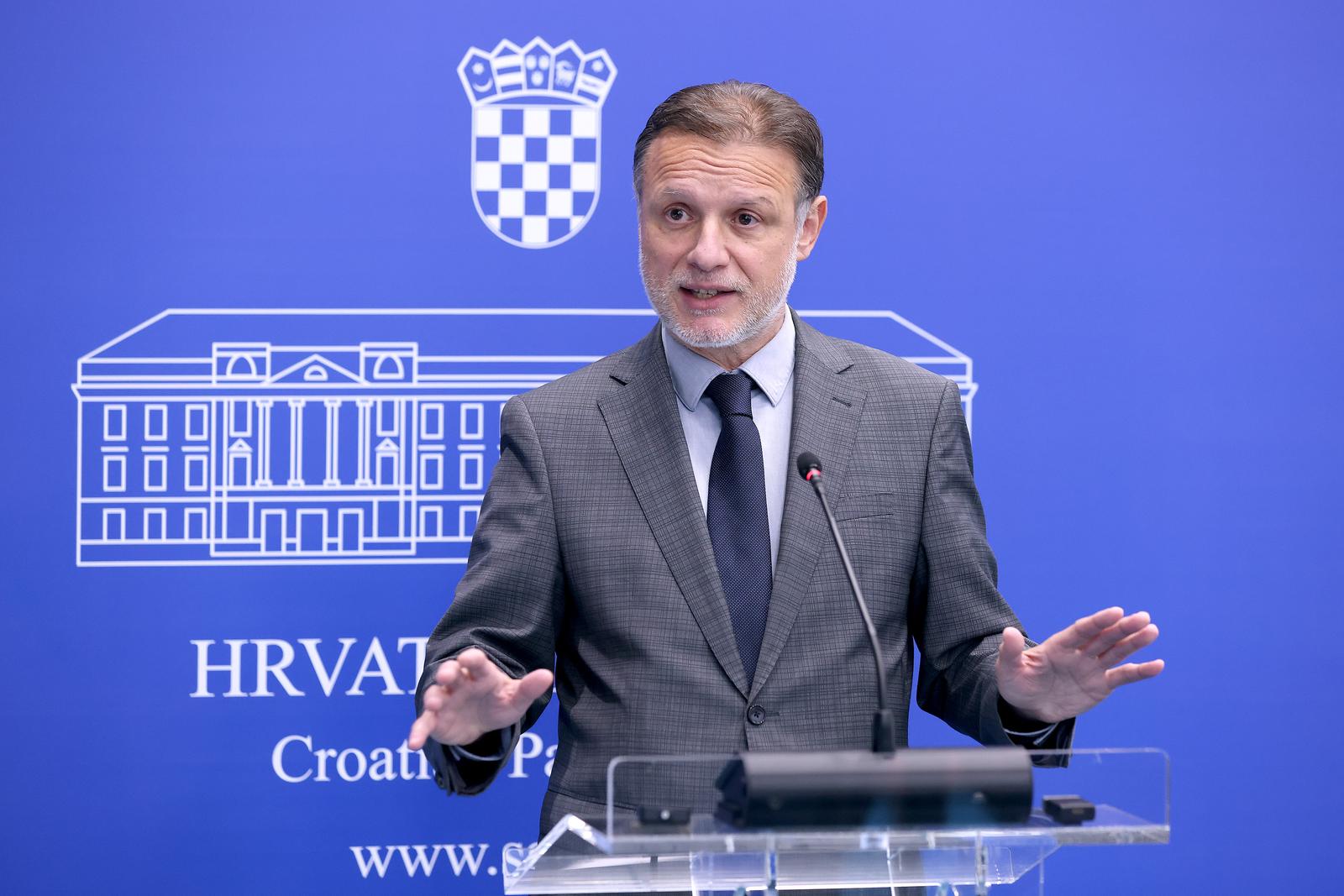 02.04.2025., Zagreb - Na konferenciji za medije odrzanoj u Saboru o posjeti Ukrajini i drugim aktualnim temama povorio je predsjednik Sabora Gordan Jandrokovic. Photo: Patrik Macek/PIXSELL