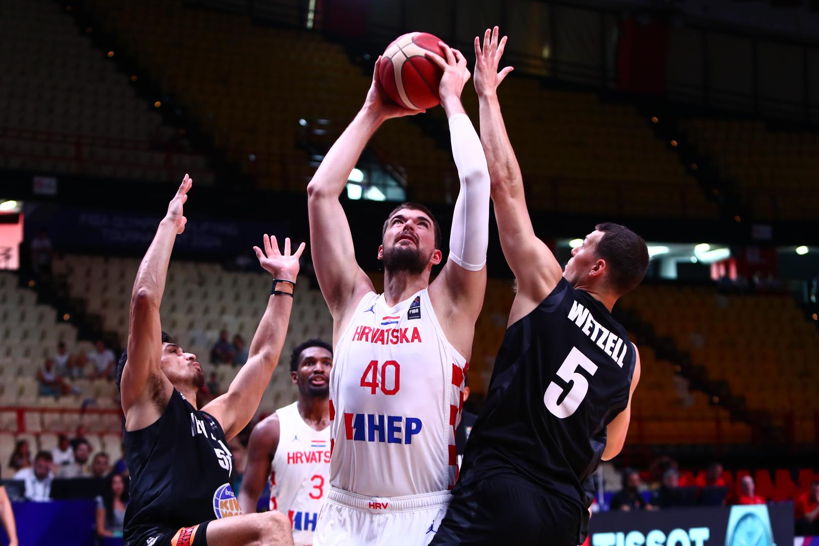 03.07.2024.; Grcka; Pirej - Kvalifikacijski kosarkaski turnir za Olimpijske igre u Parizu; Hrvatska - Novi Zeland Photo: Klodian Lato/EUROKINISSI/PIXSELL/PIXSELL