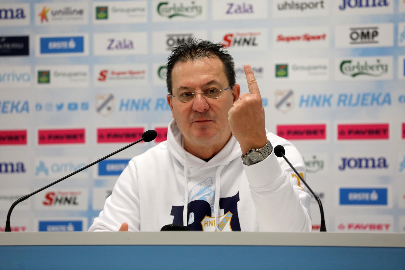 04.02.2025., Rijeka - Predsjednik HNK Rijeka Damir Miskovic odrzao je konferenciju za medije. Photo: Goran Kovacic/PIXSELL