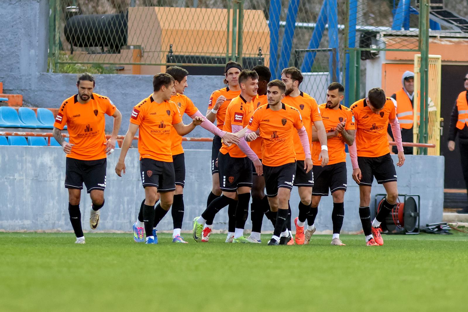 06.04.2025., Stadion Subicevac, Sibenik - SuperSport HNL, 28. kolo, HNK Sibenik - NK Osijek. Leonard Zuta, Elvir Durakovic, Ivan Bozic, Iker Pozo i Sime Grzan. Photo: Sime Zelic/PIXSELL
