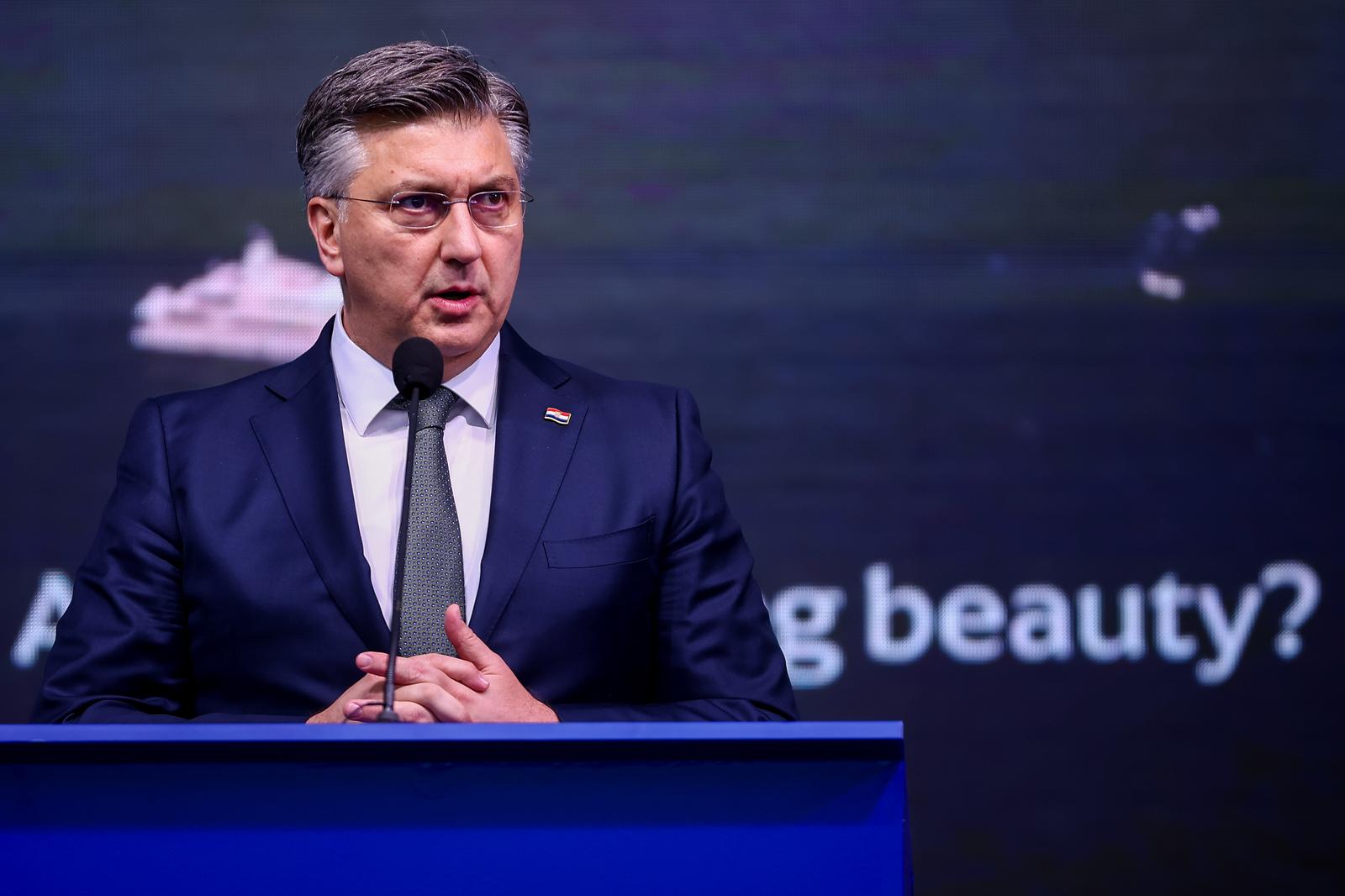 08.04.2025., Mostar, Bosna i Hercegovina - Predsjednik Vlade Andrej Plenkovic boravio je u posjeti Mostaru i sudjelovao je na Svecanosti otvorenja 26. Medjunarodnog sajma gospodarstva Mostar 2025. Photo: Armin Durgut/PIXSELL