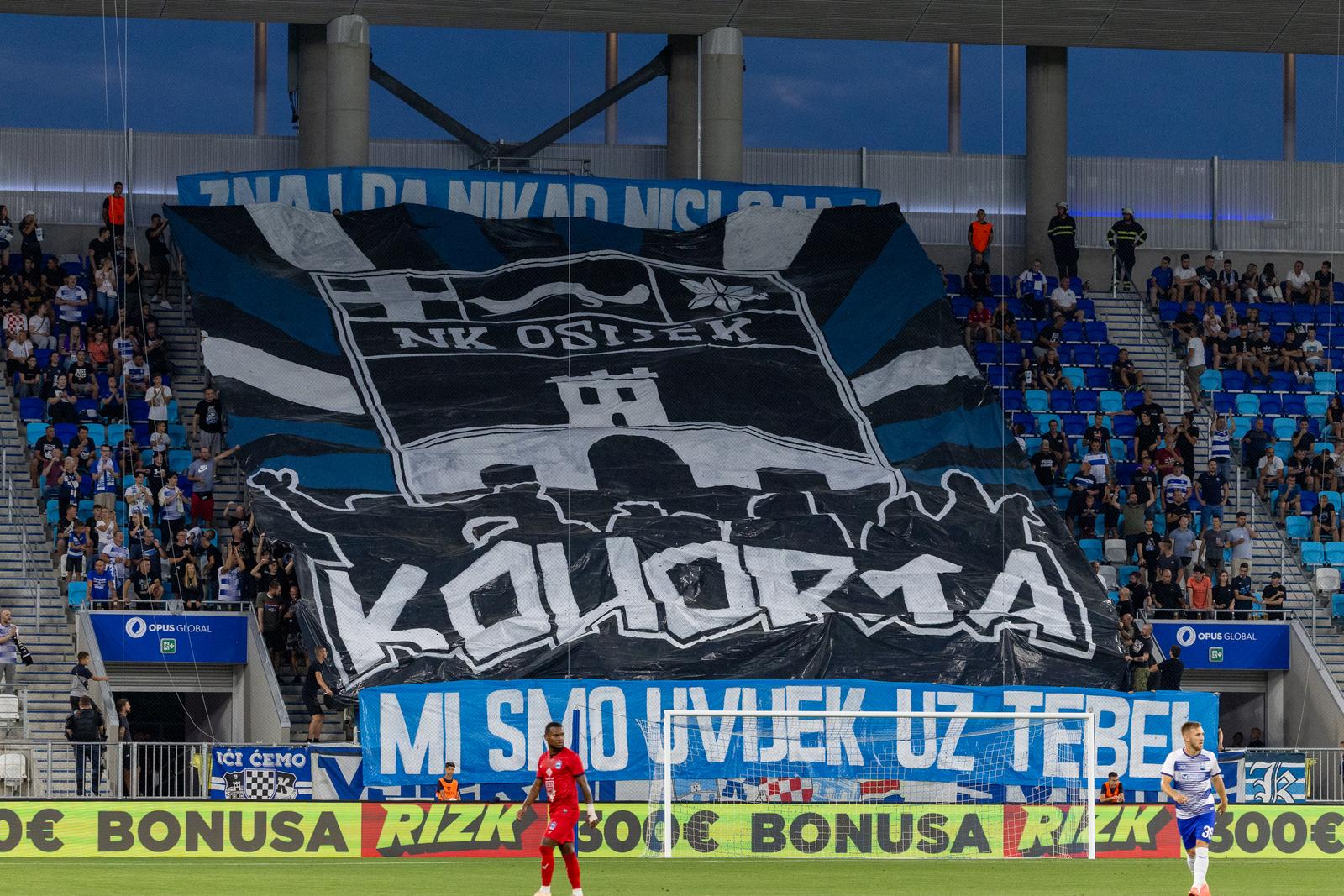 08.08.2024., Opus Arena, Osijek - Prva utakmica treceg pretkola UEFA Konferencijske lige, NK Osijek - Zira FK. Photo: Borna jaksic/PIXSELL