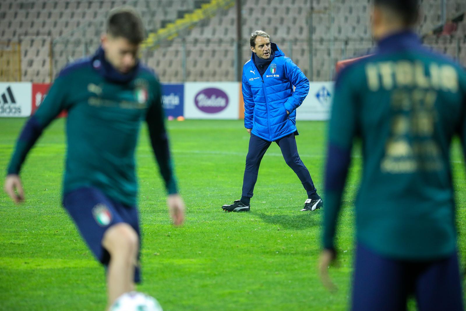 14.11.2019., Zenica, Bosna i Hercegovina - Trening nogometne reprezentacije Italije uoci kvalifikacijske utakmice za Euro 2020. protiv Bosne i Hercegovine. Izbornik Roberto MancinirPhoto: Armin Durgut/PIXSELL
