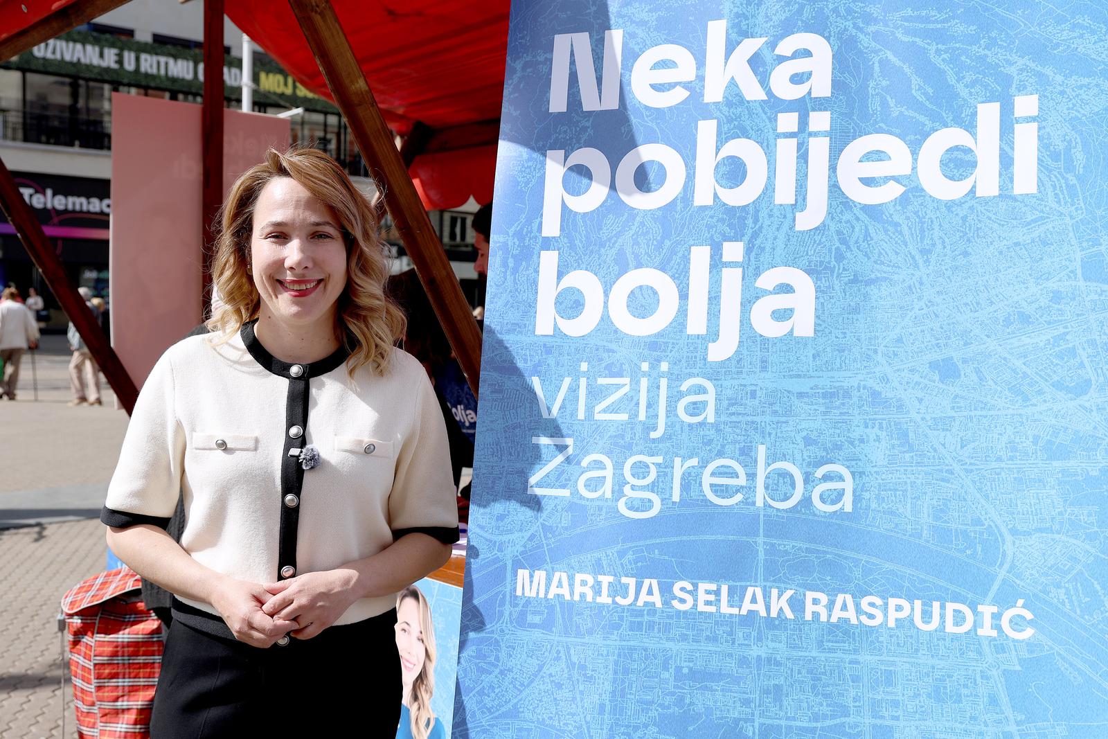 16.04.2025., Zagreb - Kandidatkinja za gradonacelnicu Grada Zagreba Marija Selak Raspudic zapocela je s prikupljanjem potpisa za potvrdu svoje kandidature na lokalnim izborima 2025. Photo: Patrik Macek/PIXSELL