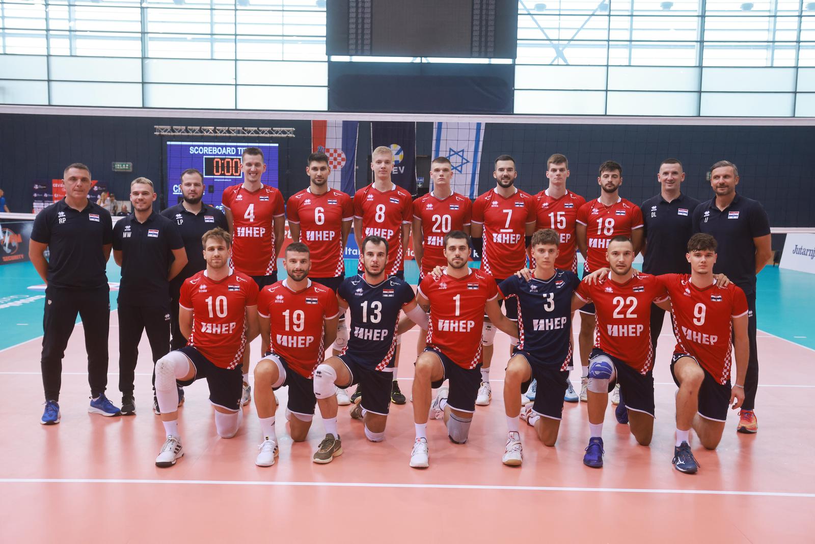 21.08.2024., dvorana Gradski vrt, Osijek - Kvalifikacije za CEV Europsko prvenstvo, skupina D, Hrvatska - Izrael. momcad Hrvatske Photo: Davor Javorovic/PIXSELL
