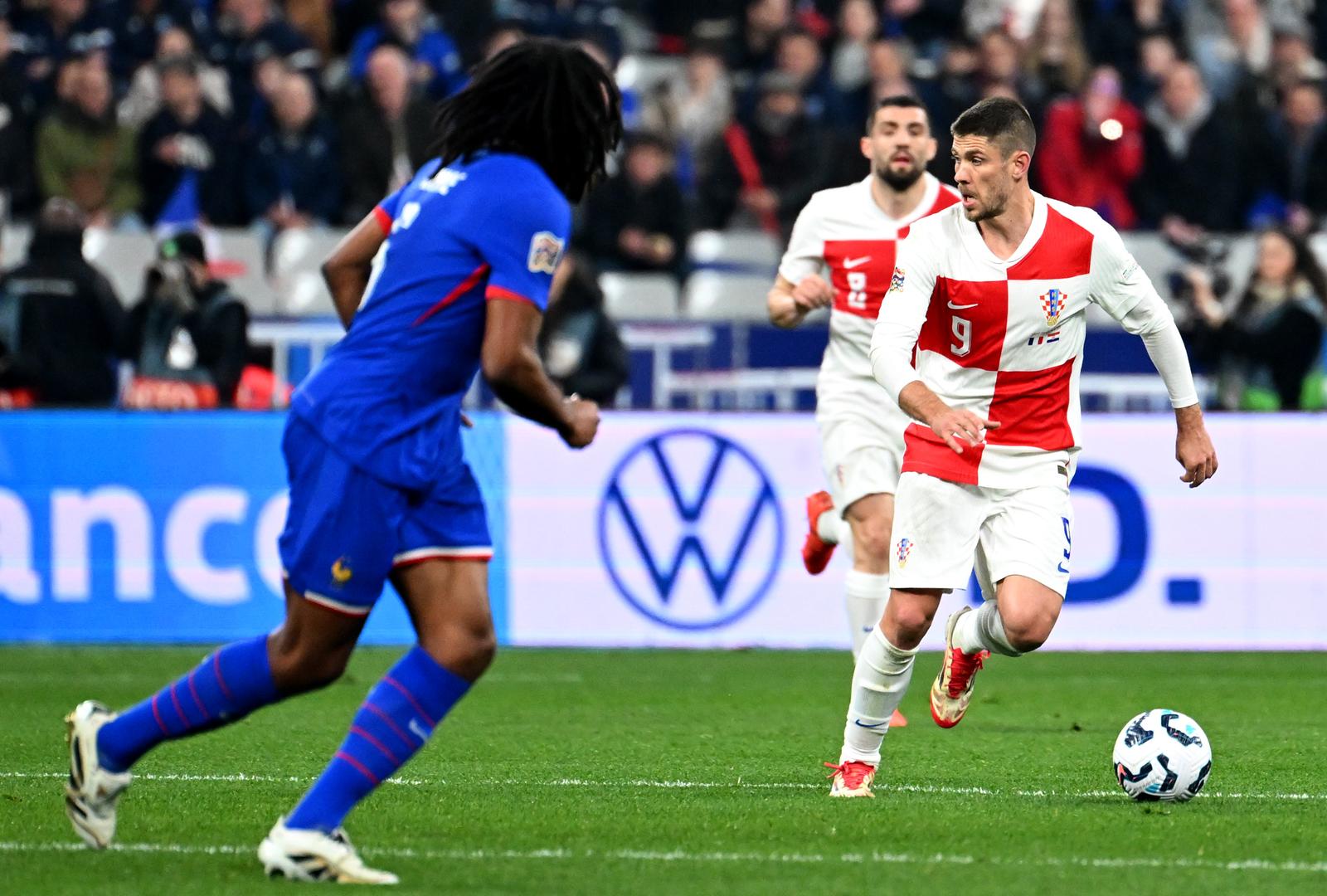 23.03.2025., Pariz, Francuska - UEFA Liga nacija, cetvrtfinale, druga utakmica, Francuska - Hrvatska. Andrej Kramaric Photo: Icon Sport/PIXSELL