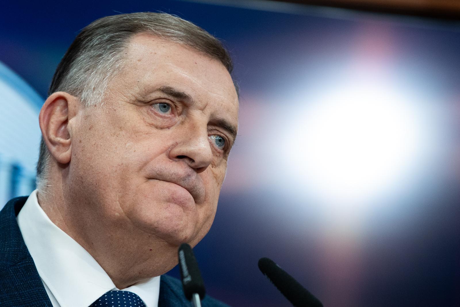 24.03.2025., Banja Luka, Bosna i Hercegovina - Predsjednik Republike Srpske Milorad Dodik odrzao je konferenciju za medije o trenutnoj politickoj i sigurnosnoj situaciji u BiH. Photo: Dejan Rakita/PIXSELL