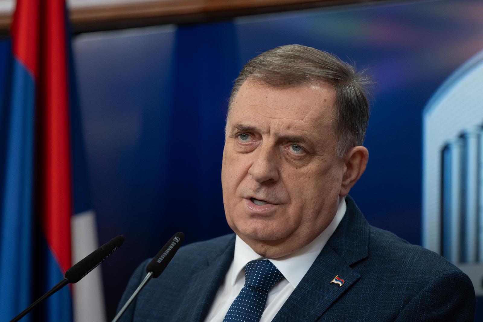 24.03.2025., Banja Luka, Bosna i Hercegovina - Predsjednik Republike Srpske Milorad Dodik odrzao je konferenciju za medije o trenutnoj politickoj i sigurnosnoj situaciji u BiH. Photo: Dejan Rakita/PIXSELL
