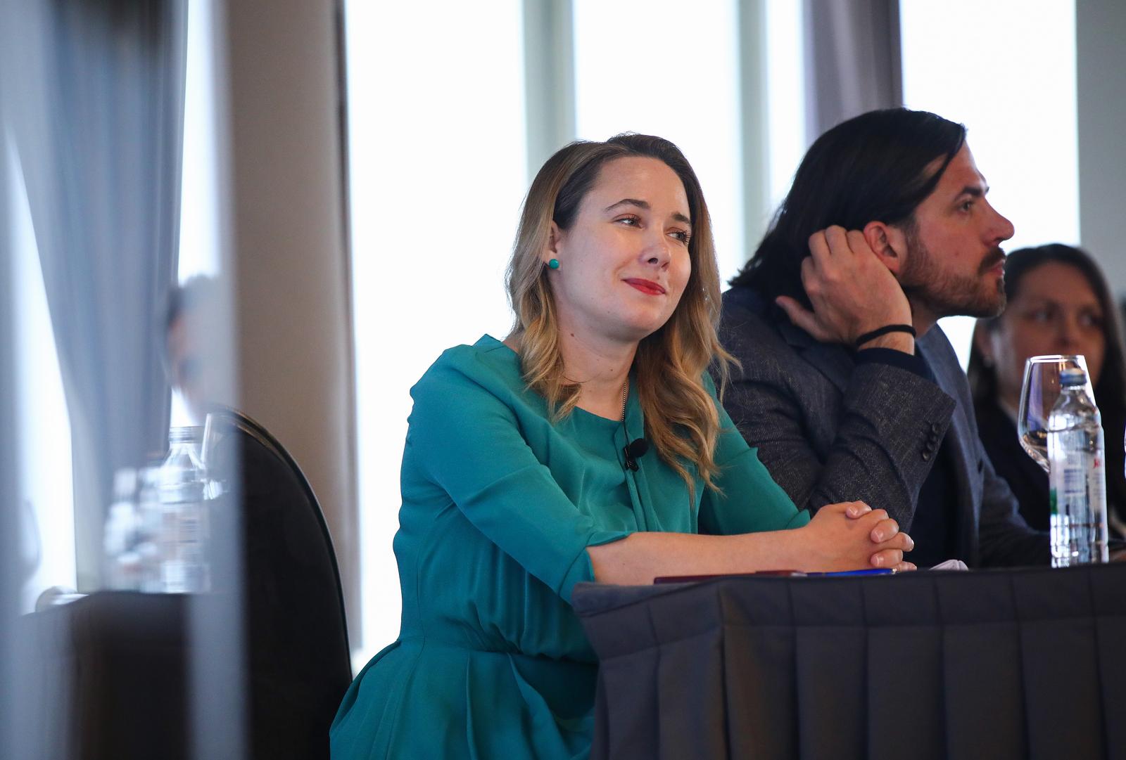 25.04.2025., Zagreb -  Kandidatkinja za gradonacelnicu Marija Selak Raspudic, zajedno sa svojim zamjenicima  predstavila je izborni program. Photo: Emica Elvedji/PIXSELL