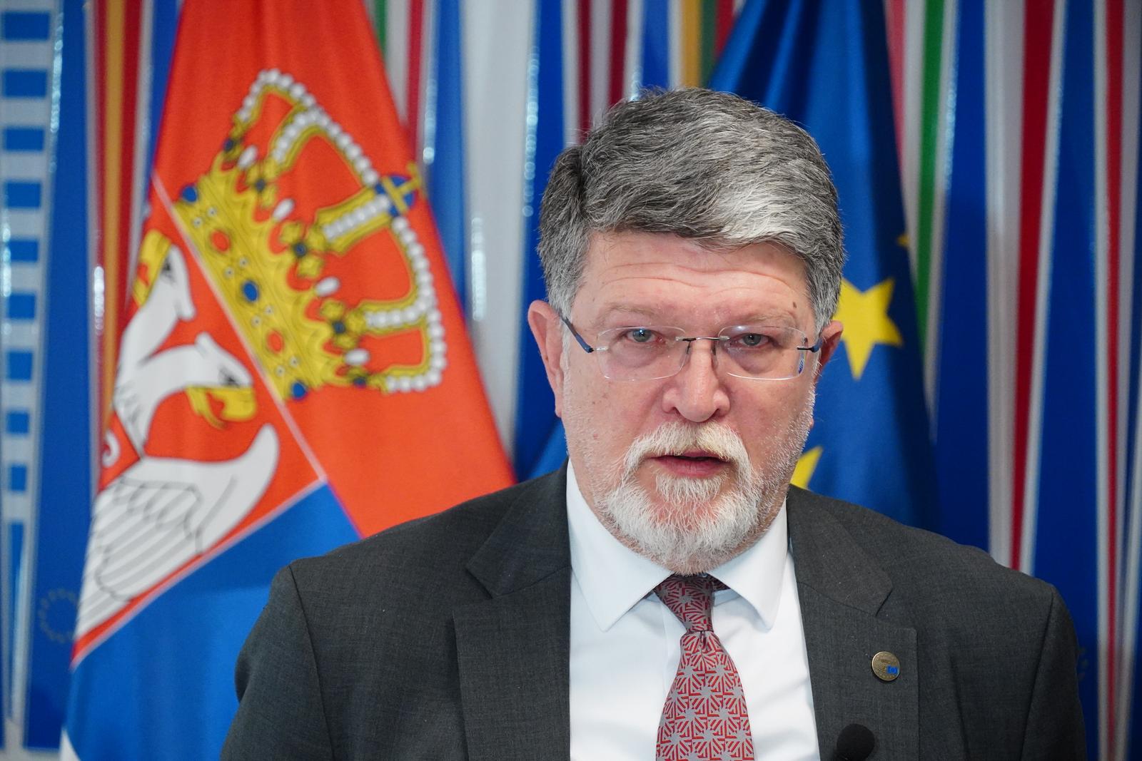 26, February, 2025, Belgrade - The European Parliament rapporteur for Serbia, Tonino Picula, took the opportunity to talk to journalists in Belgrade at the end of his visit. Tonino Picula. Photo: M.M./ATAImages

26, februar, 2025, Beograd - Izvestilac Evropskog parlamenta za Srbiju Tonino Picula iskoristio je priliku da razgovara sa novinarima u Beogradu na kraju svoje posete. Photo: M.M./ATAImages Photo: M.M/ATA Images/PIXSELL