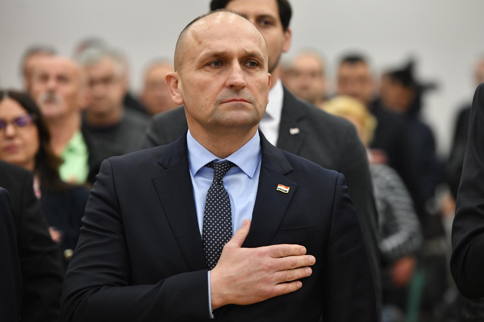 28.03.2025., Sibenik - Proslava 35.obljetnice Hrvatske Demokratske Zajednice grada Knina.
Ivan Anusic. Photo: Hrvoje Jelavic/PIXSELL