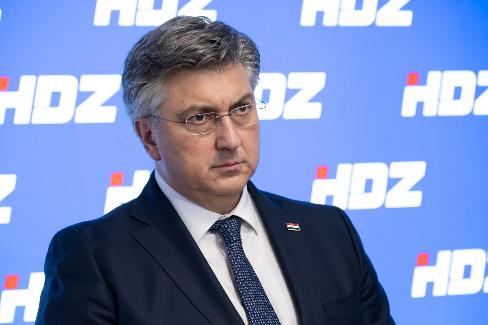 31.03.2025., Zagreb - Predsjednik Vlade RH Andrej Plenkovic dao je izjavu medijima nakon zajednicke sjednice Predsjednistva i Nacionalnog odbora HDZ-a. Photo: Davor Puklavec/PIXSELL