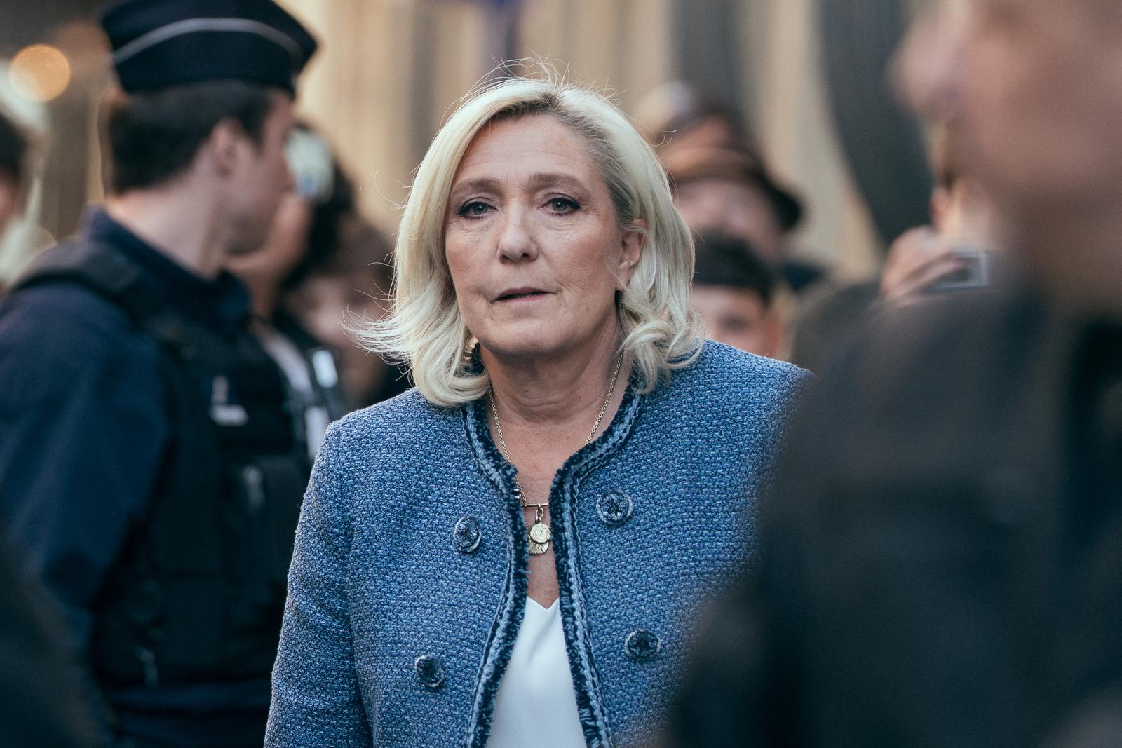 President of the parliamentary group of the French far-right Rassemblement National (RN) party, Marine Le Pen leaves the headquarters of the French far-right Rassemblement National (RN) party, after a French court sentenced her to a five-year ban on running for office and a prison term in a trial on charges of embezzlement of European public funds, in Paris on March 31, 2025. Marine Le Pen will appeal her conviction for embezzlement of public funds, her lawyer said on March 31, 2025, after a court handed her a five-year ban on running for office. Le Pen was sentenced to a five-year ban on running for office with immediate effect, throwing into doubt her bid to stand for president in 2027. She was also given a four-year prison term but will not go to jail, with two years of the term suspended and the other two to be served outside jail with an electronic bracelet, the court ruled. Including 56-year-old Le Pen, nine figures from her Rassemblement National party were convicted over a scheme where they took advantage of European Parliament expenses to employ assistants who were actually working for the party. Photo by Alexis Jumeau/ABACAPRESS.COM Photo: Jumeau Alexis/ABACA/ABACA