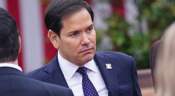 Secretary of State Marco Rubio attends a "Make America Wealthy Again" event in the Rose Garden of the White House in Washington, DC on Wednesday, April 2, 2025. Photo by Bonnie Cash/UPI Photo via Newscom Photo: BONNIE CASH/NEWSCOM