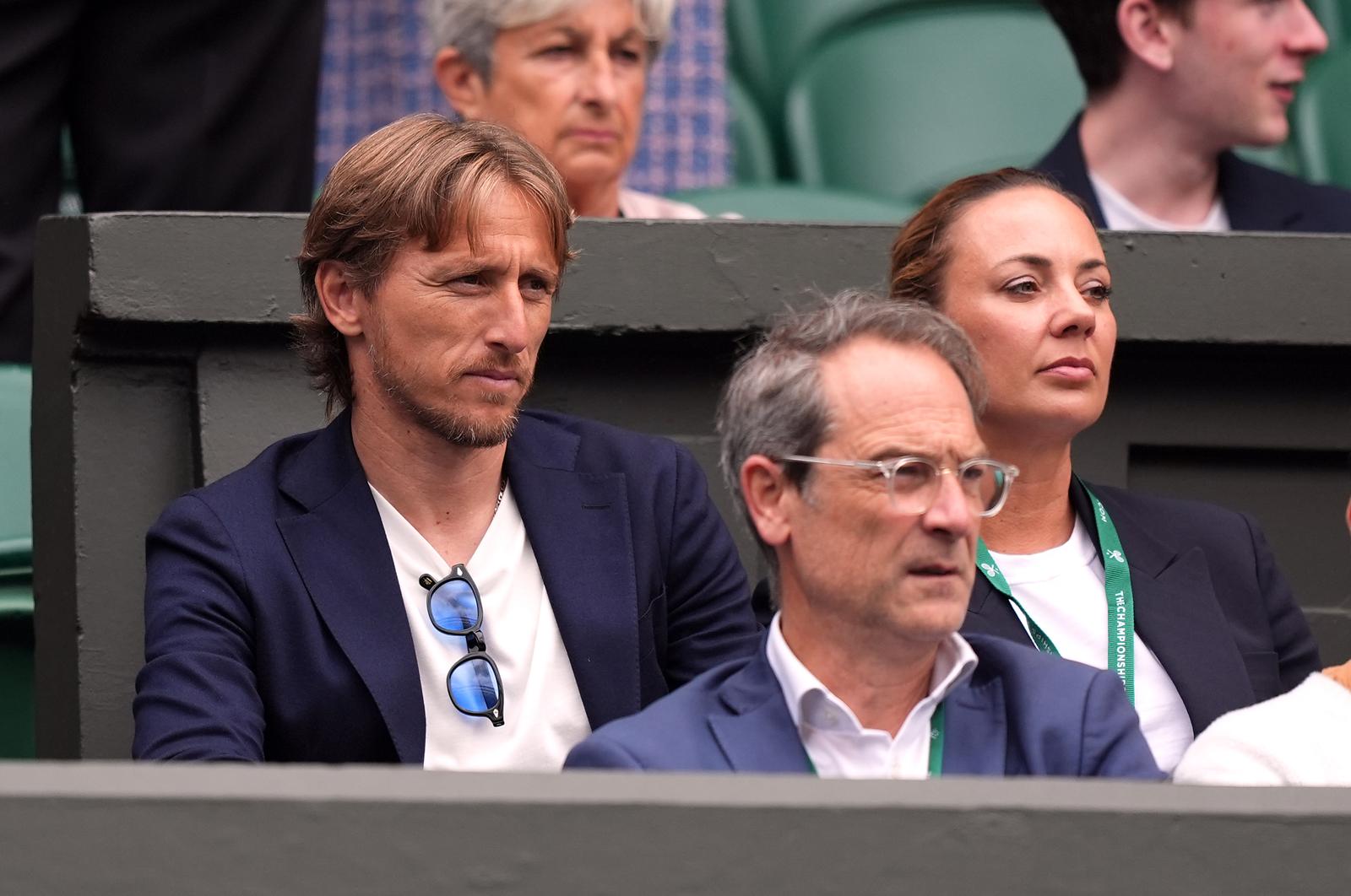 Luka Modric on day twelve of the 2024 Wimbledon Championships at the All England Lawn Tennis and Croquet Club, London. Picture date: Friday July 12, 2024. Photo: Jordan Pettitt/PRESS ASSOCIATION