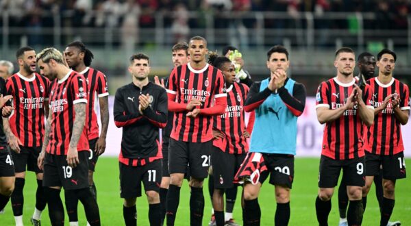 Soccer Football - Serie A - AC Milan v Fiorentina - San Siro, Milan, Italy - April 5, 2025 AC Milan's Tijjani Reijnders, AC Milan's Malick Thiaw, AC Milan's Christian Pulisic and AC Milan's Luka Jovic react after the match REUTERS/Daniele Mascolo Photo: Daniele Mascolo/REUTERS