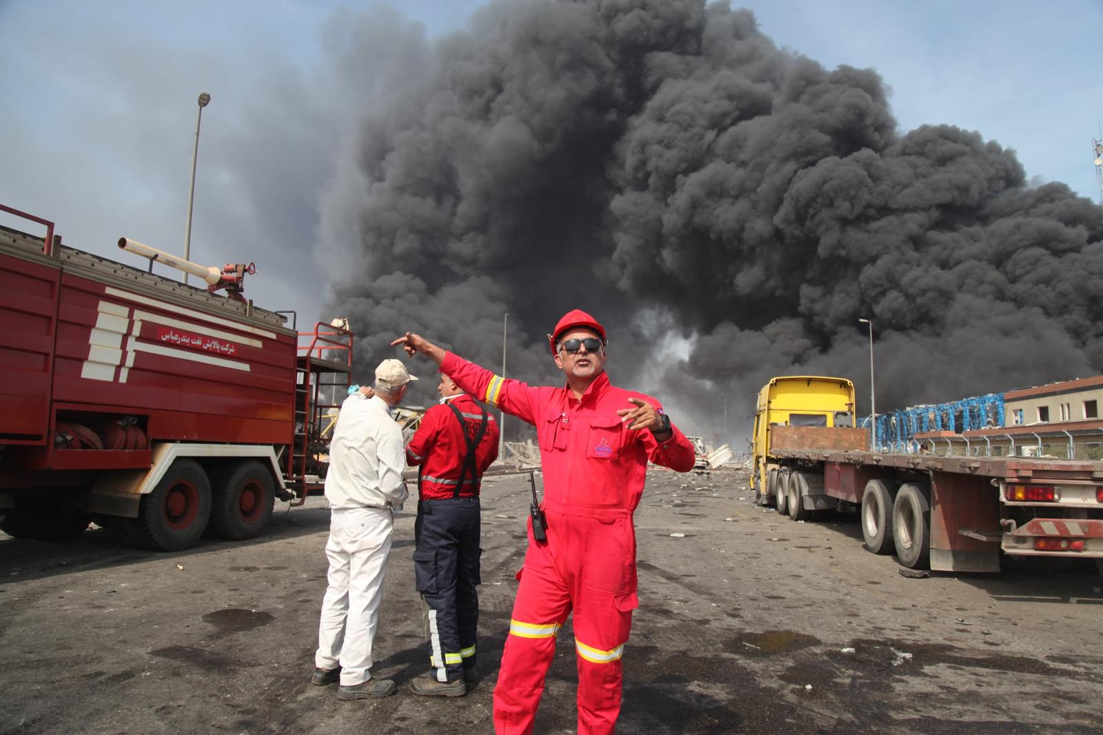 (250426) -- TEHRAN, April 26, 2025 (Xinhua) -- Rescuers work at the explosion site in Bandar Abbas of Hormozgan province, Iran, April 26, 2025. At least four people were killed and 516 others injured on Saturday after a massive explosion rocked Shahid Rajaee Port in the city of Bandar Abbas in southern Iran's Hormozgan province, local media reported. (Islamic Republic of Iran News Agency/Handout via Xinhua) Photo: Islamic Republic of Iran News Agency/XINHUA