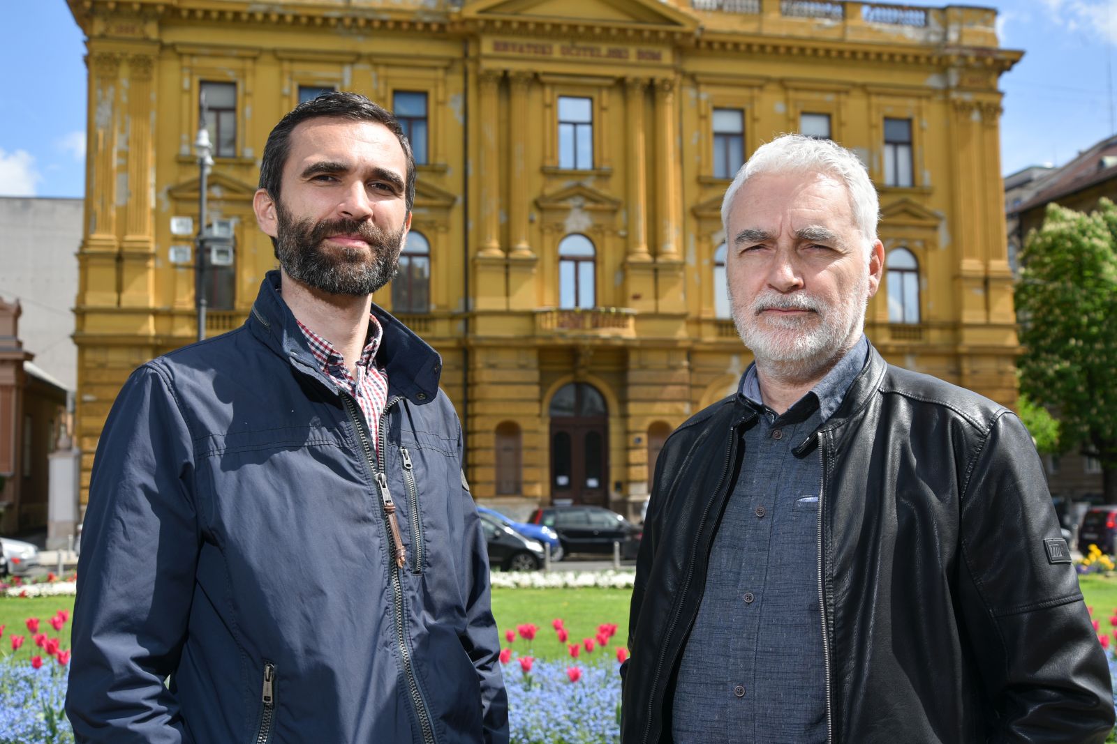 18.04.2025., Zagreb - Zrinko Turalija, Nezavisni sindikat zaposlenih u srednjim skolama i Matija Kroflin, Nezavisni sindikat znanosti i visokog obrazovanja. 

Photo sasa ZinajaNFoto