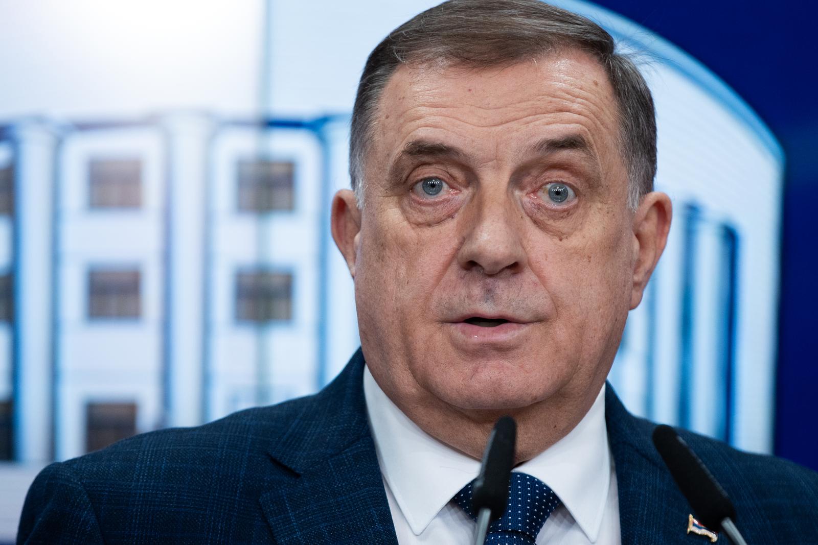 24.03.2025., Banja Luka, Bosna i Hercegovina - Predsjednik Republike Srpske Milorad Dodik odrzao je konferenciju za medije o trenutnoj politickoj i sigurnosnoj situaciji u BiH. Photo: Dejan Rakita/PIXSELL